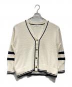 IENAイエナ）の古着「ラインニットカーディガン」｜ホワイト