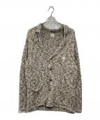 PAPASパパス）の古着「リネン混ニットジャケット」｜グレー