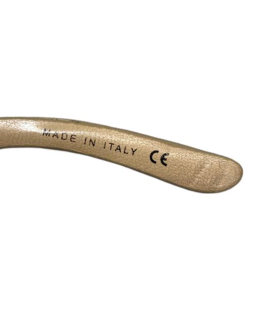 CHANEL（シャネル）CHANEL (シャネル) レザーテンプルオーバルサングラス ベージュ サイズ:54-19の古着・服飾アイテム