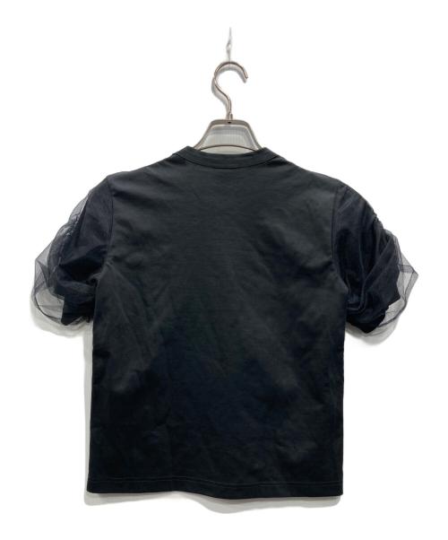 noir kei ninomiya（ノワール ケイ ニノミヤ）noir kei ninomiya (ノワール ケイ ニノミヤ) チュールギャザートップス ブラック サイズ:XSの古着・服飾アイテム