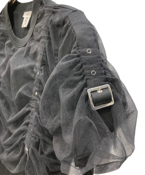 noir kei ninomiya（ノワール ケイ ニノミヤ）noir kei ninomiya (ノワール ケイ ニノミヤ) チュールギャザートップス ブラック サイズ:XSの古着・服飾アイテム