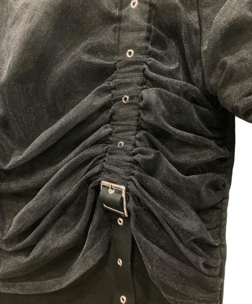 noir kei ninomiya（ノワール ケイ ニノミヤ）noir kei ninomiya (ノワール ケイ ニノミヤ) チュールギャザートップス ブラック サイズ:XSの古着・服飾アイテム
