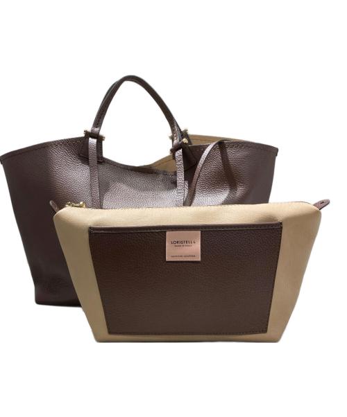 LORISTELLA（ロリステッラ）LORISTELLA (ロリステッラ) レザートートバッグ ブラウンの古着・服飾アイテム