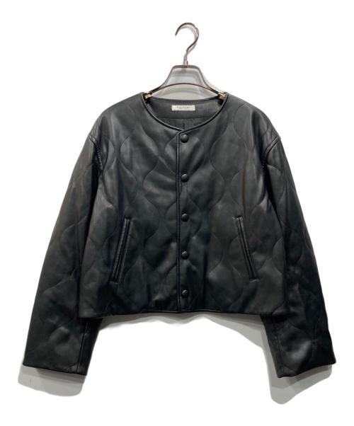 MACPHEE（マカフィー）MACPHEE (マカフィー) フェイクレザー キルティングジャケット ブラック サイズ:36の古着・服飾アイテム