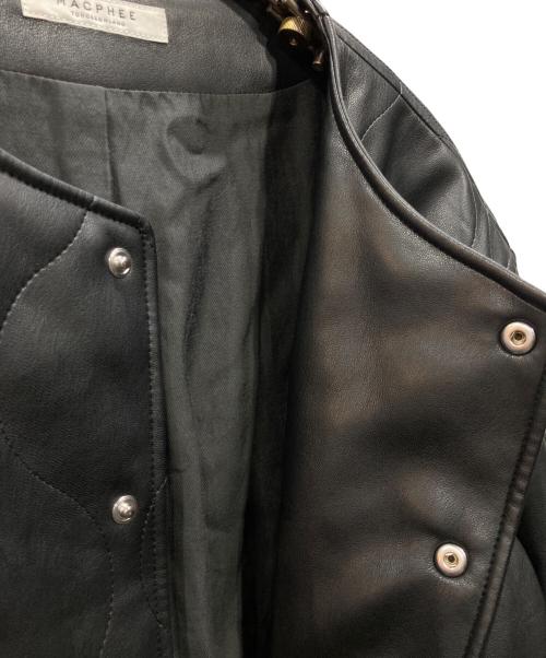 MACPHEE（マカフィー）MACPHEE (マカフィー) フェイクレザー キルティングジャケット ブラック サイズ:36の古着・服飾アイテム