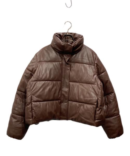 Calvin Klein（カルバンクライン）Calvin Klein (カルバンクライン) エコレザー中綿ジャケット ブラウン サイズ:不明の古着・服飾アイテム