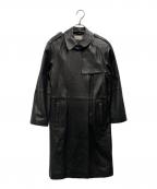 Calvin Kleinカルバンクライン）の古着「ラムレザーコート」｜ブラック