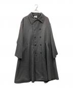 soerteソエルテ）の古着「Oversize double breasted stand collar coat」｜グレー