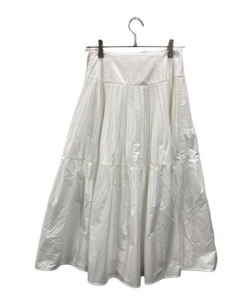 allureville（アルアバイル）allureville (アルアバイル) ティアードプリーツスカート ホワイト サイズ:1の古着・服飾アイテム