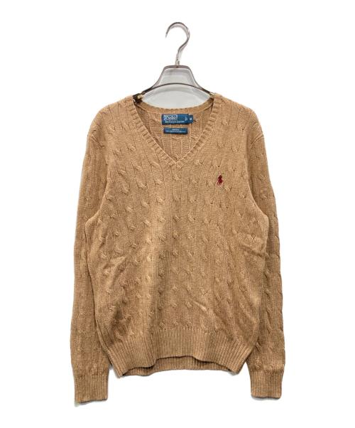 POLO RALPH LAUREN（ポロ・ラルフローレン）POLO RALPH LAUREN (ポロ・ラルフローレン) シルクケーブルニット ベージュ サイズ:Mの古着・服飾アイテム