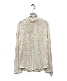 BEARDSLEY（ビアズリー）の古着「フラワージャガードカットソー」｜アイボリー