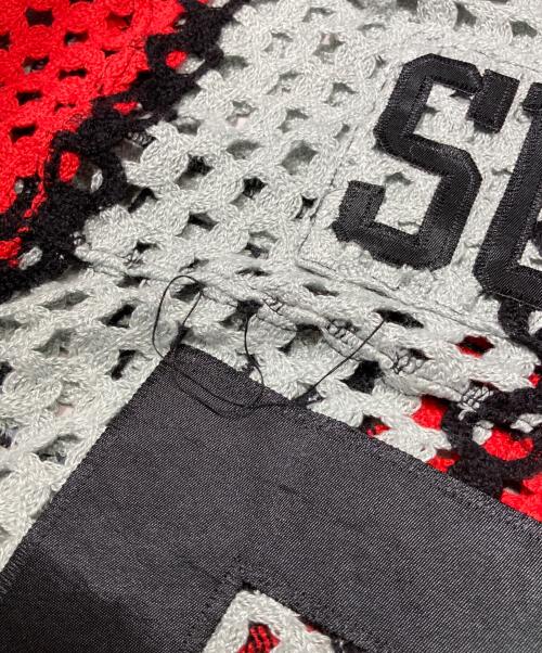 SUPREME（シュプリーム）Supreme (シュプリーム) Crochet Football Jersey グレー×レッド サイズ:Lの古着・服飾アイテム