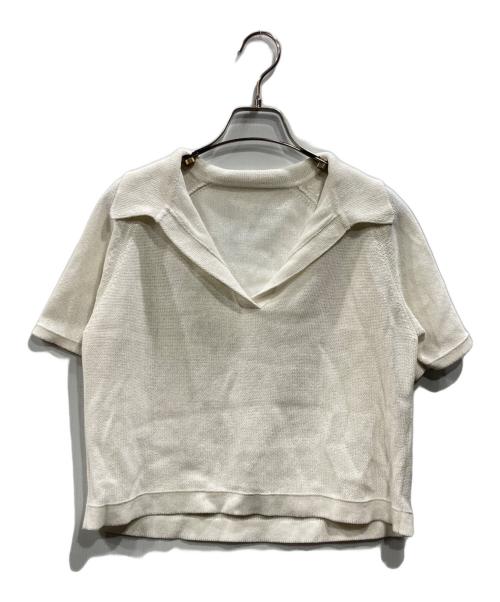 lounge WRAY（ラウンジレイ）lounge WRAY (ラウンジレイ) エシカルニットポロ ホワイト サイズ:Freeの古着・服飾アイテム