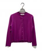 NOLLEY'S sophiノーリーズソフィー）の古着「ウール100%クルーネックカーディガン」｜パープル
