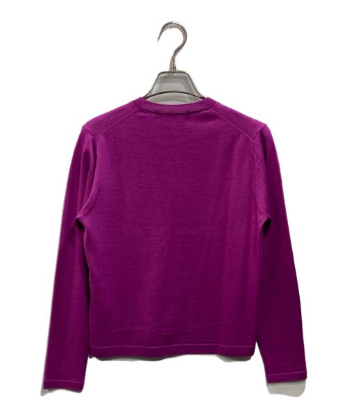 NOLLEY'S sophi（ノーリーズソフィー）NOLLEY'S sophi (ノーリーズソフィー) ウール100%クルーネックカーディガン パープル サイズ:36の古着・服飾アイテム