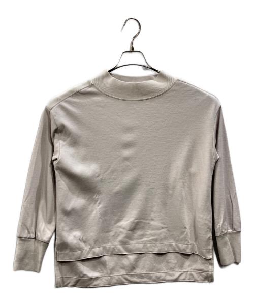 23区（ニジュウサンク）23区 (ニジュウサンク) ウールミルドジャージー ボトルネック プルオーバー ベージュ サイズ:Mの古着・服飾アイテム