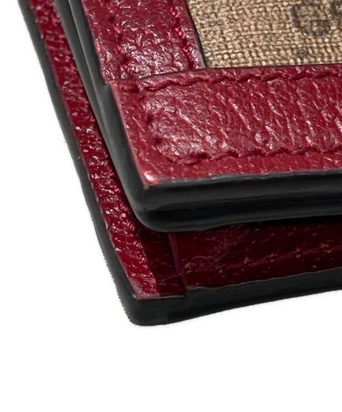 GUCCI（グッチ）GUCCI (グッチ) コンパクトウォレット ブラウン×レッド サイズ:-の古着・服飾アイテム