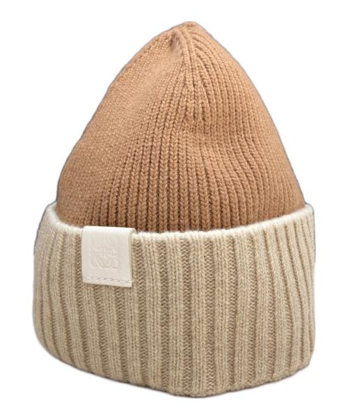 LOEWE（ロエベ）LOEWE (ロエベ) アナグラム ロゴ ビーニーキャップ ブラウンの古着・服飾アイテム