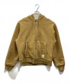 stussyステューシー）の古着「Double Face Label full zip hoodie」｜サンドベージュ