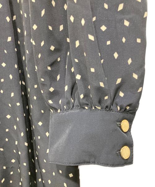 MACKINTOSH PHILOSOPHY（マッキントッシュ フィロソフィー）MACKINTOSH PHILOSOPHY (マッキントッシュ フィロソフィー) ダイヤドットフロントリボンワンピース ネイビー サイズ:36の古着・服飾アイテム