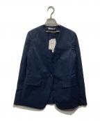 BEIGEベイジ）の古着「NEMESIA / ソフトサッカーノーカラージャケット」｜ネイビー