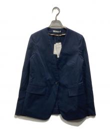 BEIGE（ベイジ）の古着「NEMESIA / ソフトサッカーノーカラージャケット」｜ネイビー