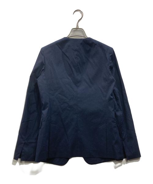 BEIGE（ベイジ）BEIGE (ベイジ) NEMESIA / ソフトサッカーノーカラージャケット ネイビー サイズ:2の古着・服飾アイテム