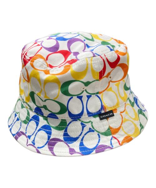 COACH（コーチ）COACH (コーチ) レインボー シグネチャー バケット ハット マルチカラー サイズ:Sの古着・服飾アイテム