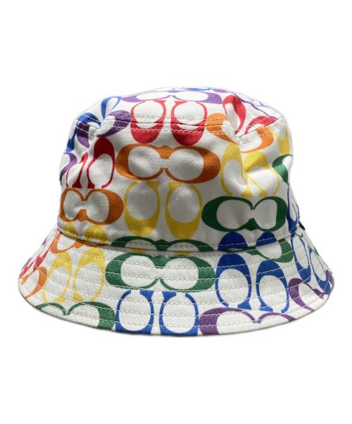 COACH（コーチ）COACH (コーチ) レインボー シグネチャー バケット ハット マルチカラー サイズ:Sの古着・服飾アイテム