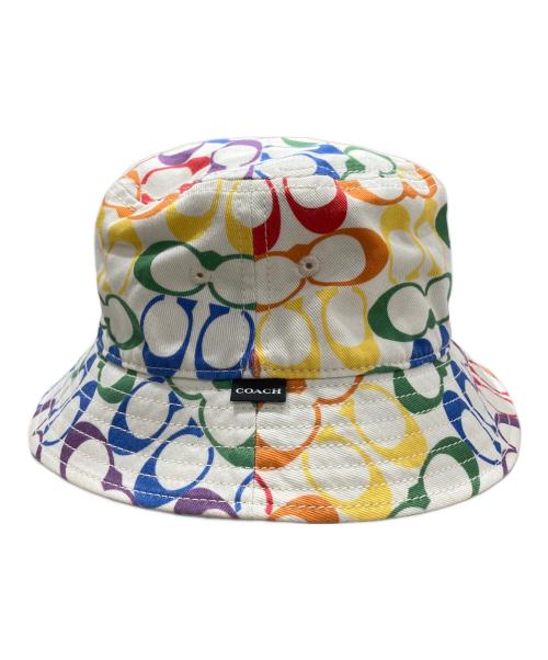 COACH（コーチ）COACH (コーチ) レインボー シグネチャー バケット ハット マルチカラー サイズ:Sの古着・服飾アイテム