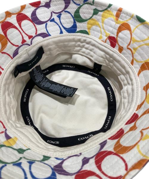 COACH（コーチ）COACH (コーチ) レインボー シグネチャー バケット ハット マルチカラー サイズ:Sの古着・服飾アイテム