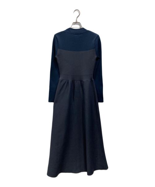 BARNEYS NEWYORK（バーニーズ・ニューヨーク）BARNEYS NEWYORK (バーニーズ・ニューヨーク) ウォッシャブル 切り替えドレス ネイビー サイズ:Freeの古着・服飾アイテム