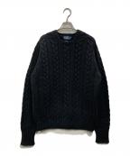 POLO RALPH LAURENポロ・ラルフローレン）の古着「ウールリネンエルボーパッチニット」｜ブラック