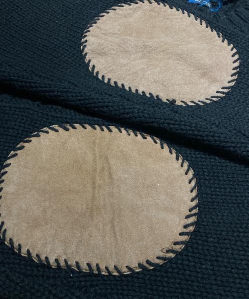 POLO RALPH LAUREN（ポロ・ラルフローレン）POLO RALPH LAUREN (ポロ・ラルフローレン) ウールリネンエルボーパッチニット ブラック サイズ:LLの古着・服飾アイテム