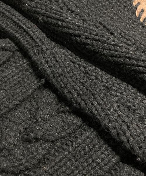 POLO RALPH LAUREN（ポロ・ラルフローレン）POLO RALPH LAUREN (ポロ・ラルフローレン) ウールリネンエルボーパッチニット ブラック サイズ:LLの古着・服飾アイテム