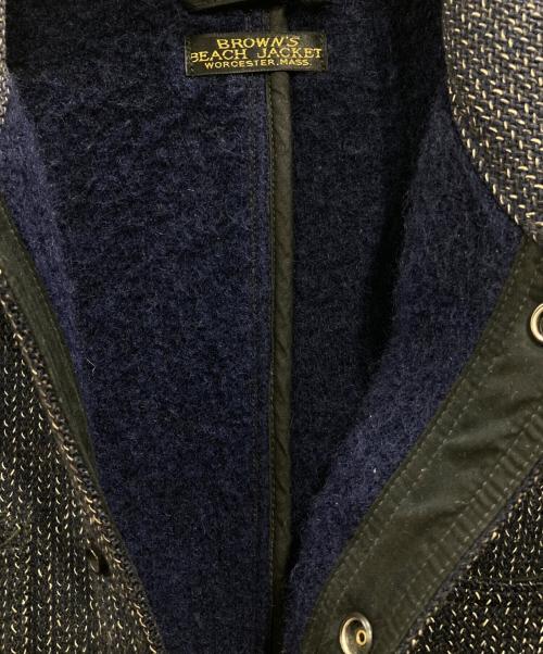 BROWN'S BEACH JACKET（ブラウンズビーチジャケット）BROWN'S BEACH JACKET (ブラウンズビーチジャケット) Freemans Sporting Club (フリーマンズスポーティングクラブ) ビーチクロスカバーオール ネイビー サイズ:38の古着・服飾アイテム