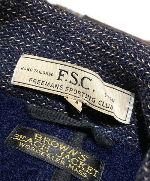 BROWN'S BEACH JACKET（ブラウンズビーチジャケット）BROWN'S BEACH JACKET (ブラウンズビーチジャケット) Freemans Sporting Club (フリーマンズスポーティングクラブ) ビーチクロスカバーオール ネイビー サイズ:38の古着・服飾アイテム