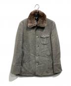 BURBERRY BLACK LABELバーバリーブラックレーベル）の古着「銀釦裏地総柄ウールジャケット」｜グレー