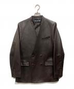 TACASIタキャシ）の古着「ラムレザー ダブルブレスト ジャケット」｜ブラウン