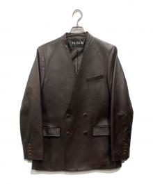 TACASI（タキャシ）の古着「ラムレザー ダブルブレスト ジャケット」｜ブラウン