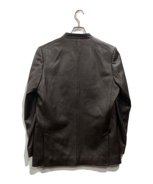 TACASI（タキャシ）TACASI (タキャシ) ラムレザー ダブルブレスト ジャケット ブラウン サイズ:48の古着・服飾アイテム