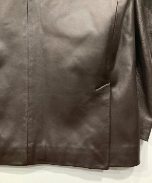 TACASI（タキャシ）TACASI (タキャシ) ラムレザー ダブルブレスト ジャケット ブラウン サイズ:48の古着・服飾アイテム