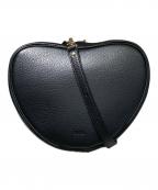 Ch!iiiチー）の古着「レザーハートショルダーバッグ」｜ブラック
