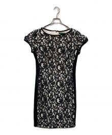 LAUREN RALPH LAUREN（ローレンラルフローレン）の古着「レースN/Sワンピース」｜ブラック