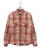 TMT BIGHOLIDAYＴＭＴビッグホリデイ）の古着「チェックネルシャツ」｜レッド