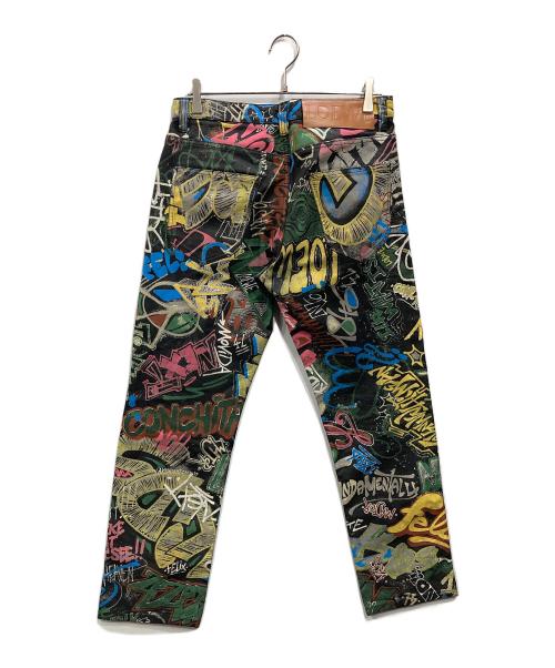 LOEWE（ロエベ）LOEWE (ロエベ) グラフィックペイントパンツ ブラック サイズ:48の古着・服飾アイテム