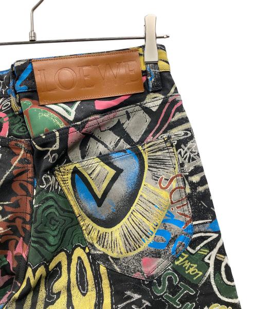 LOEWE（ロエベ）LOEWE (ロエベ) グラフィックペイントパンツ ブラック サイズ:48の古着・服飾アイテム