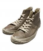 SPINGLE MOVEスピングルムーヴ）の古着「レザーハイカットスニーカー」｜ベージュ