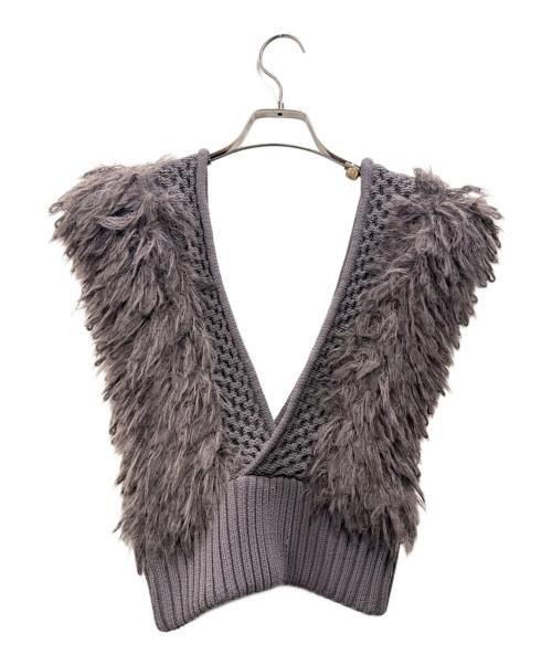 LEINWANDE（ラインヴァンド）LEINWANDE (ラインヴァンド) フリンジベスト グレー サイズ:Freeの古着・服飾アイテム