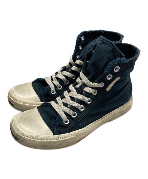 BALENCIAGA（バレンシアガ）BALENCIAGA (バレンシアガ) ダメージ加工ハイカットスニーカー ネイビー サイズ:41の古着・服飾アイテム